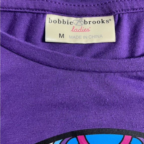 Purple Sugar Skull Graphic Tee Bobbie Brooks Medium Day of the Dead - Picture 6 of 9
